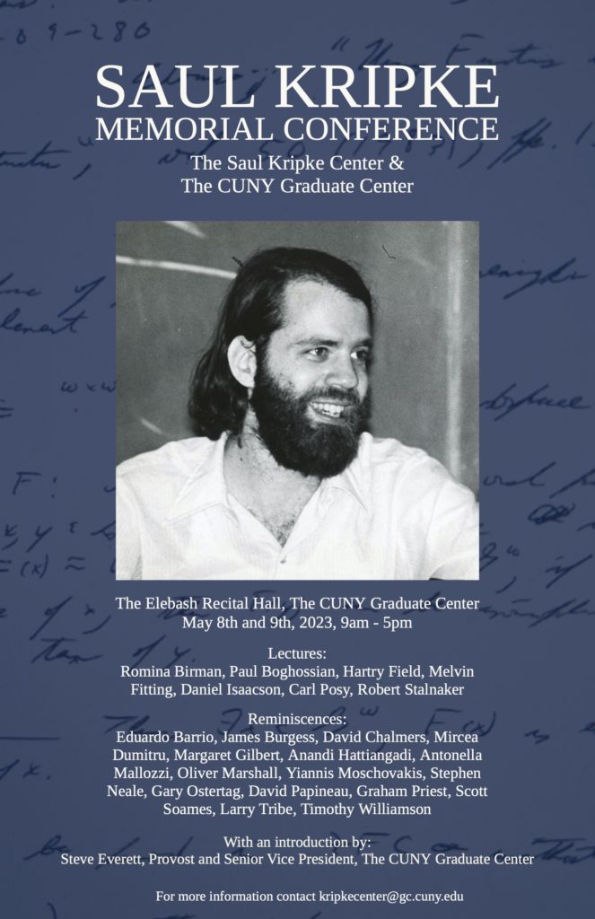 Saul Kripke Memorial Conference Poster